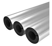 Pipe Insulation 1 Piece Solar Water Pipe Protection Cover Aluminum Foil Self-Sealing Hose for Protecting Pipes and Heat Preservation Foam Tube(ID 4-2/3")