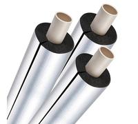 Pipe Insulation Foam Tube For Keeps The Pipes Hot And Cold Pre-Slit Duct Wrap With Aluminum Tubing Foil For Outdoor Winter Water Pipe Winterizing Heat Preservation Reduce Heat Loss(ID 34.0 mm X T 20 m