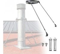 Pipe Mounting Bracket for Chimney and Stove Pipes, Weatherproof Solid Steel Universal Wall Bracket with Screws, Compatible with 150mm Diameter Pipes