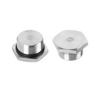 Pipe Plug Fitting, 304 Stainless Steel Male Outer Hex Thread for Plumbing Fixed with Sealing Rubber Ring 2pcs NPT1/4