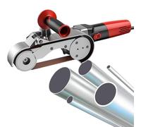 Pipe Polisher Sander, Handheld Stainless Steel Machine with 6 Variable Speeds, Professional Round Grinder with 5 Sanding Belts for Plastic Aluminum Iron Steel