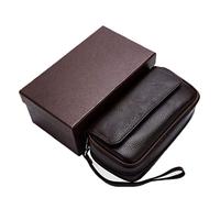 pipe pouch， Double Pipe Case - Tobacco Smoking Pouch Leather Accessories Holder 2 Pipes,Black