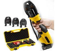 Pipe Press Tool Kit - Battery Powered Hydraulic Tool for 16-28.6mm Copper Pipes, Includes 2 x 12V Batteries and 3 Dies (DN15, DN20, DN25) - Professional Pressing Solution