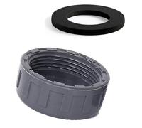 Pipe PVC Threaded Cap, Kitchen Sink Waste Pipe Blanking Cap Female Thread, Appliance Trap Blanking Caps, with Sealing Rubber Rings, for Sealing Joints and Pipes End Gray. 50mm