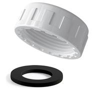 Pipe PVC Threaded Cap, Kitchen Sink Waste Pipe Blanking Cap Female Thread, Appliance Trap Blanking Caps, with Sealing Rubber Rings, for Sealing Joints and Pipes End White 63mm