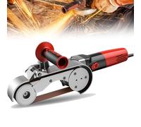 Pipe Sander Pipe Belt Sander Tube Polisher 1100W 6 Variable Speeds, Professional Grinding Machine 5PCS Sanding Belts for Burnishing Finishing Rust Removal,2Roller