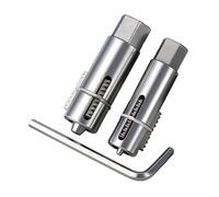 Pipe Screw Extractor Kit - Dual-Size 12mm 14mm Broken Thread Removal Tool Set, Adjustable Metal Extractor with Wrench | for Household Plumbing Repair, Valve Faucet Restoration, Maintenance Work