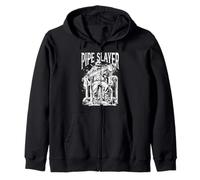 Pipe Slayer Skeleton Design Funny Gift for Plumbers Zip Hoodie