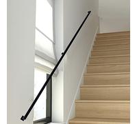 Pipe Stair Handrail, 1ft-20ft Industrial Stair Railing Wall Mount Staircase Hand Rail for Steps Grab Bar Foot Rail Vintage Pipe Balustrade Deck Banister for Outdoor Indoo,1ft