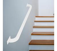 Pipe Stair Railing, 1'-20' Metal Stair Railing, White Galvanized Industrial Iron Railing for Indoor and Outdoor Wall Mount Support, Wall Railing, Safe Handle, Step Baluster (