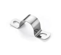 Pipe Strap Clamp, 12Pcs M25 Heavy Duty Conduit Clips 304 Stainless Steel Brackets Saddle Clip U Bracket Two Hole Tube Strap, Pipe Mounting Brackets for Hose Pipes (25mm)