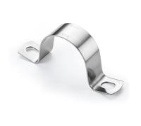 Pipe Strap Clamp, 8Pcs M40 Heavy Duty Conduit Clips 304 Stainless Steel Brackets Saddle Clip U Bracket Two Hole Tube Strap, Pipe Mounting Brackets for Hose Pipes (40mm)