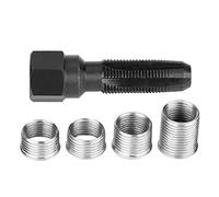 Pipe Tap Set, 5Pcs Carbon Steel Spark Plug Re Thread Tap Tools with Inserts for 14mm Sparking Plugs Repair