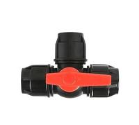 Pipe tap Shut Off Valve, T-Shaped 3-Way PE Quick Connect Plastic Ball Valve Multicolor 20-63mm for Pipe Wastewater