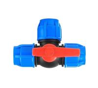 Pipe tap Shut Off Valve, T Shaped Three Way Plastic Ball Valve PE Quick Connect Multicolor Multiple Sizes