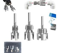 Pipe Tapping and Threading Tool, Internal & External PVC Pipe Threader Set 1/2 3/4 1 Npt, Pipes Threading Tool for Electric Drill (1/2''+3/4"+1 inch)