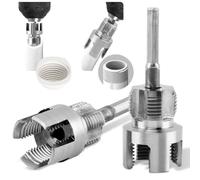 Pipe Threading Tool for Internal & External Threads Dual End 1/2" NPT & 3/4" NPT Die for PPR/PVC/MPP Pipes Hex Shank for Power Drills Pvc pip-e threader Inside pipe cu-tter (2Pcs For 1/2" 3/4")