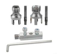 Pipe Threading Tool Kit, 2-Piece Hex Die for 1/2" & 3/4" Internal/External Threads, Steel Construction, for Plumbing Repairs & DIY Projects