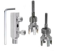 Pipe Threading Tool Kit Featuring 2 Hex Dies for Internal External Threads and Broken Wire Extractor for Plumbing and DIY Applications