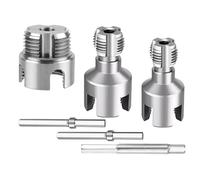 Pipe Threading Tool Kit for 1/2" 3/4" 1" PVC Pipes, Dual-Function Internal & External Thread Cutter Set,Quick Change Adapter, Universal Pipe Threader for Electric Drill, (1inch+1/2inch+3/4inch)