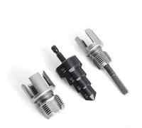 Pipe Threading Tool Kit with Internal/External Cutters for 1/2 | 3/4 Inch Pipes, Step Drill Bit 15-31mm and Reamer, 1/4" Hex Shank for Electric Drills, Metal Wire Opener Set(3pcs)