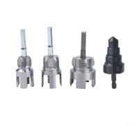 Pipe Threading Tool Kit with Internal/External Cutters for 1/2 | 3/4 Inch Pipes, Step Drill Bit 15-31mm and Reamer, 1/4" Hex Shank for Electric Drills, Metal Wire Opener Set(4pcs)