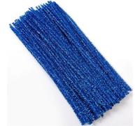 Pipecleaners For Craft 20/50/1000pcs DIY Kid Creative Plush Chenille Sticks Stem Pipe Cleaner Hand Craft Accessories(Tinsel Blue,50pcs)