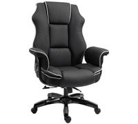Piped PU Leather Padded High-Back Computer Office Gaming Chair Black Vinsetto