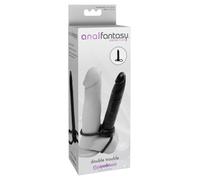 Pipedream Anal Fantasy Double Trouble - strap-on anal dildo (black)