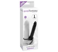 Pipedream Anal Fantasy Double Trouble - strap-on anal dildo (black)
