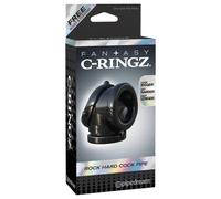 Pipedream Fantasy Rock Hard - penis ring and ball stretcher ring (black)