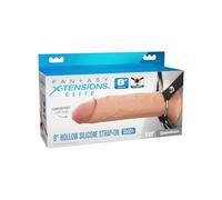 Pipedream Fantasy X-tensions Elite 8" Silicone Hollow Strap-on - Dual Density Light 21.6 cm