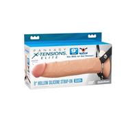 Pipedream Fantasy X-Tensions Elite 9" Silicone Hollow Strap-On Dual Density Light 22.9 cm