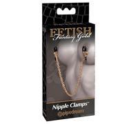 Pipedream Fetish Fantasy Nipple Chain Clamps Gold Nipple Toy