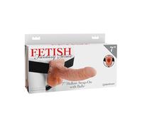Pipedream Fetish Fantasy Series 7" Hollow-Strap-On with Balls Light & Black 18.9x4.3 cm