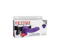 Pipedream Fetish Fantasy Vibrating Hollow Strap-On with Balls, 7-Inch, Purple