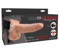 Pipedream - Fetish Strap-On 6 - hollow strap-on vibrator (flesh-coloured)
