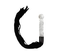 Pipedream Icicles No. 38 Hand Blown Glass Handled Whip, Black