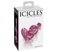 Icicles No. 75 Pink Heart Glass Butt Plug