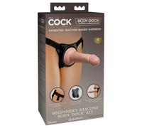 King Cock Elite Beginner's Silicone Body Dock Kit Strap-On Harness 6" Dildo Anal