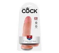 Pipedream King Cock Realistic Dildo 7" | 18 cm With Balls |Suction Cup Strap-On