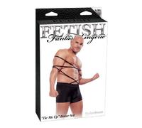 Pipedream X-Large Black Fetish Fantasy Lingerie Tie Me Up Boxer Set