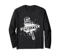 Pipefitter Grunge Wrench Plumping Long Sleeve T-Shirt