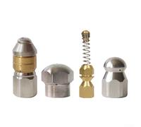 Pipeline Cleaning Nozzles 4-Pack With Rotating Spring Head For Drain Clogs, Compatible With 1/8 Inch Pressure Washers, Sewer Cleaner