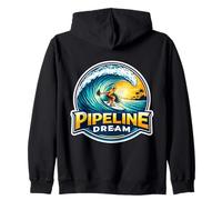 Pipeline Dream Surfer Surfing Surfboard Quote Ocean Wave Zip Hoodie