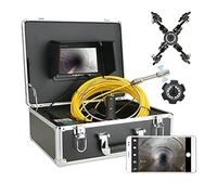 Pipeline Inspection Camera, Sewer Camera 20M/30M/40M/50M 512hz Transmitter Pipeline Pipe Inspection Camera 7inch Monitor Pipe Sewer Drain Inspection System Kit with WiFi Wireless DVR IP68(50m)