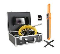 Pipeline Inspection Camera, Sewer Camera, Sewer Pipe Inspection Video Camera with 512HZ Pipe Locator 22MM IP68 HD 1000TVL Pipe Inspection Camera 7inch Monitor DVR 12PCS LED Lights(30m)