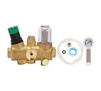 Pipeline Pressure Reducing Valve Brass Integrated Water Pressure Regulator Valve with Stainless Steel Filter Pressure Meter for Whole House Water System Solution (3/4 inch (DN20))