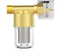 Pipeline Water Filter, 1/2 Inch Water System Pre-Filter with 40μm 304 Stainless Steel Filter Element, Inline Mesh Strainer Water Pump Filter, Brass Water Pipe Filter for Bathrooms and Kitchens