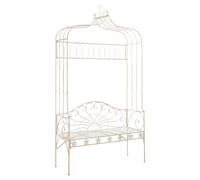 piper 122cm wrought iron garden seating bench in antique white